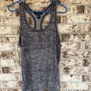 Athleta Women's Black and White Patterned Tank Top